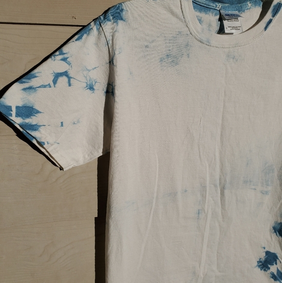 OOAK Cotton Tie Dye T-shirt White/Dark Blue - Picture 11 of 15